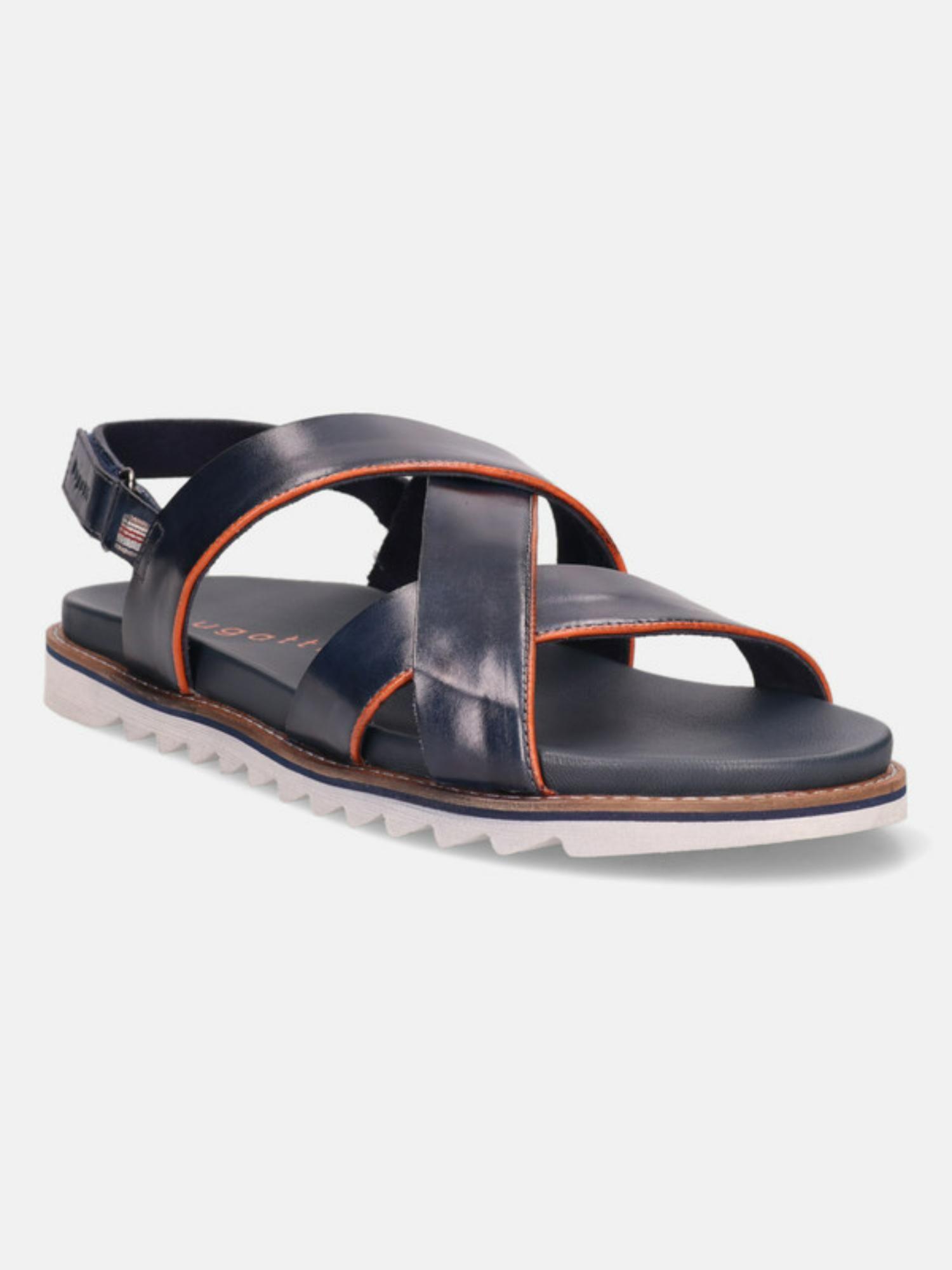 limon dark blue mens leather back straps sandals