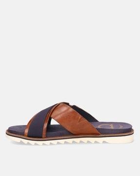 limon leather criss-cross strap sandals