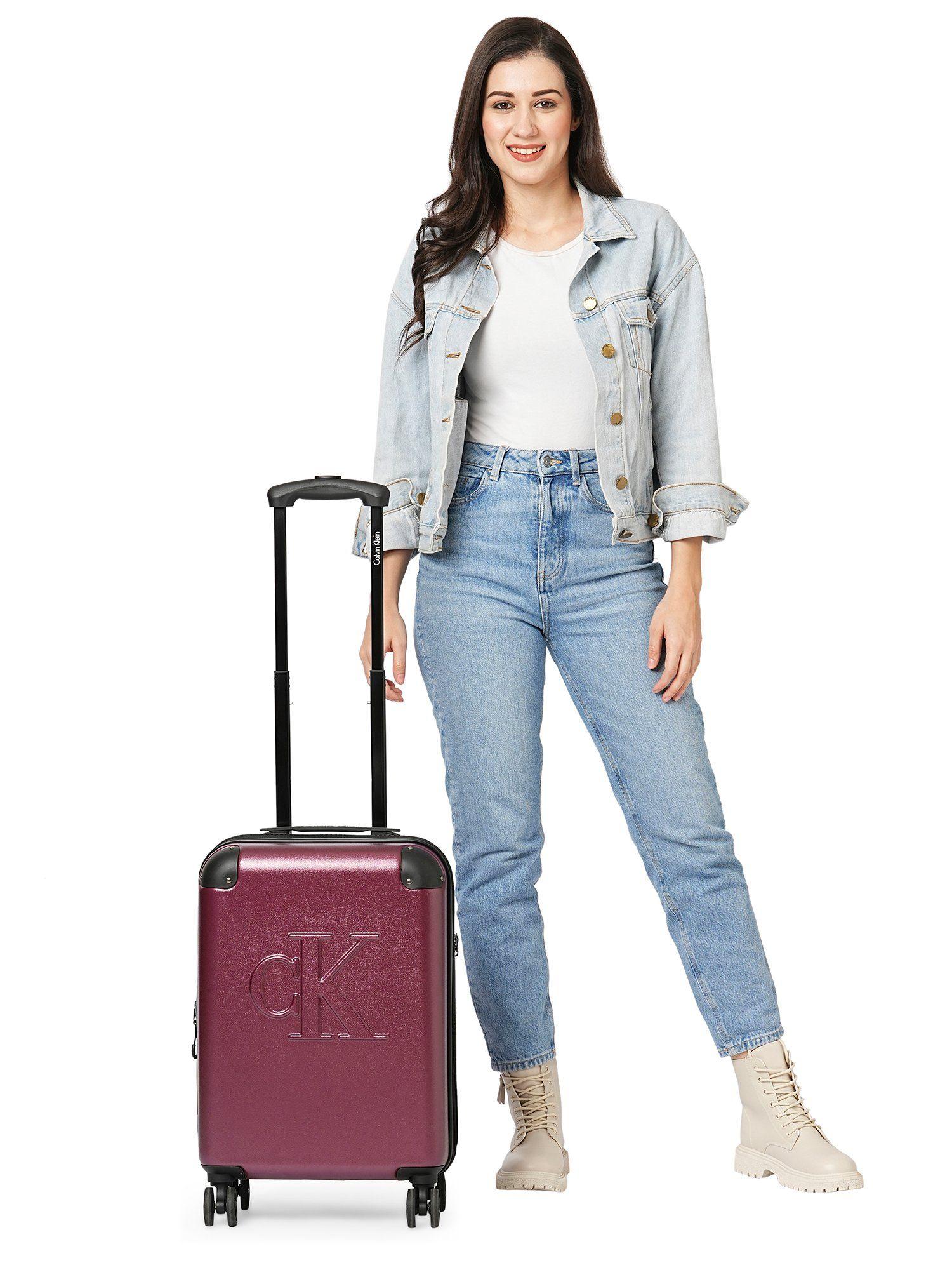 lina berry wine abs & pc hard luggage bag