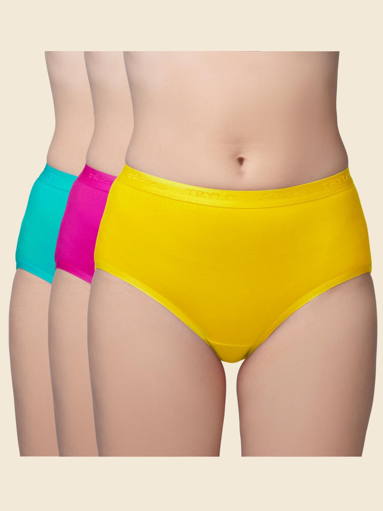 lina 1 - multi-color mid waist hipster briefs (pack of 3)