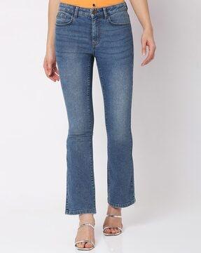 linata lightly washed bootcut jeans