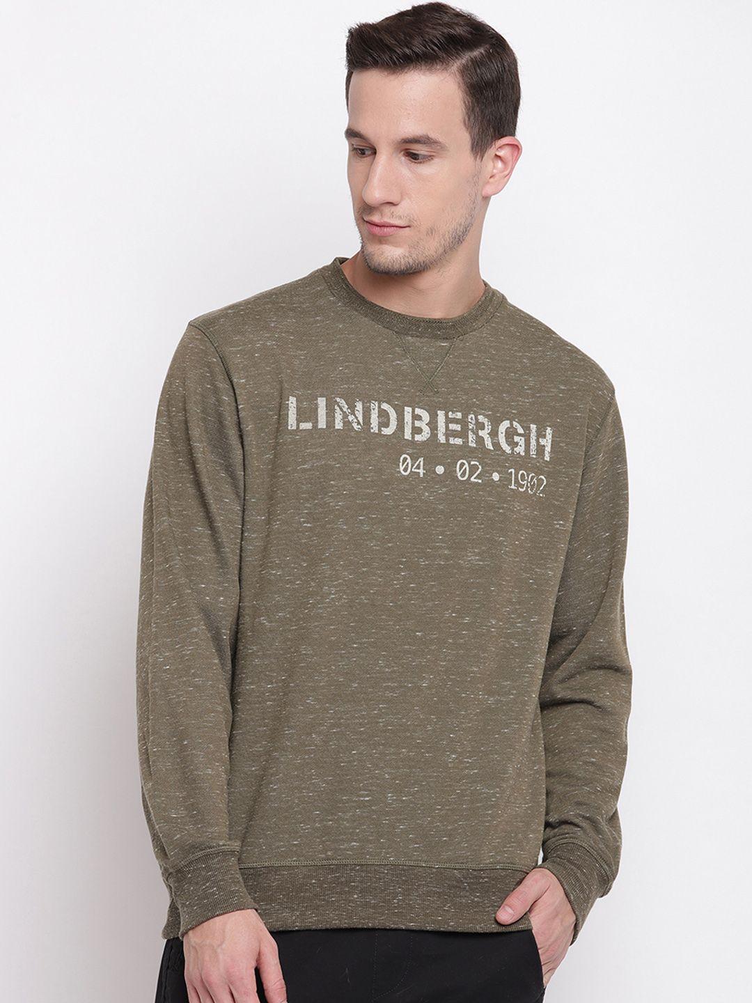 lindbergh men brown printed pullover sweater