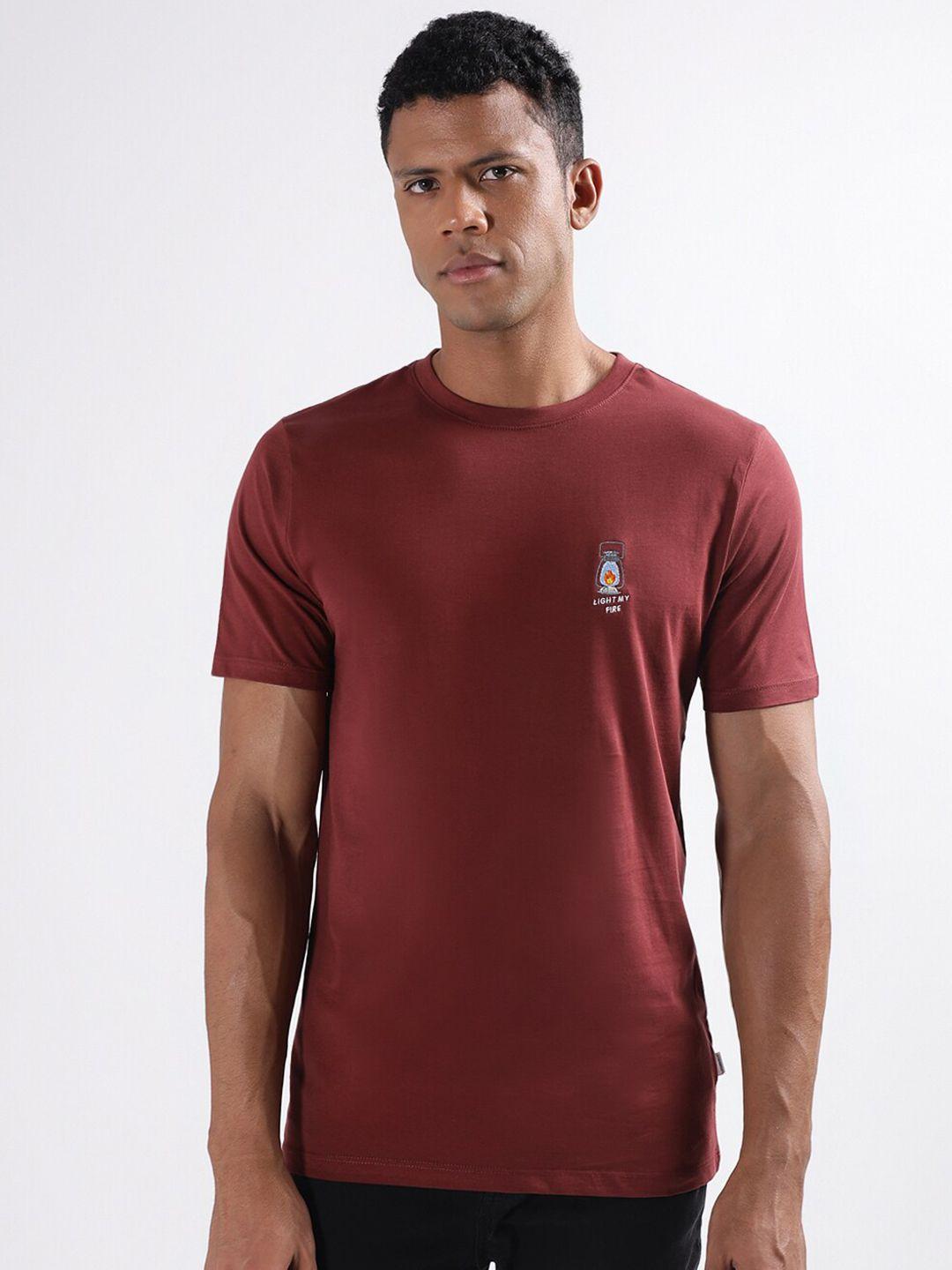 lindbergh round neck relaxed fit pure cotton t-shirt