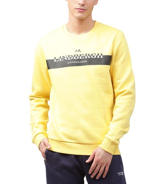 lindbergh banana yellow fashion logo regular fit sweatshirt