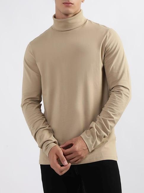 lindbergh beige cotton slim fit t-shirt