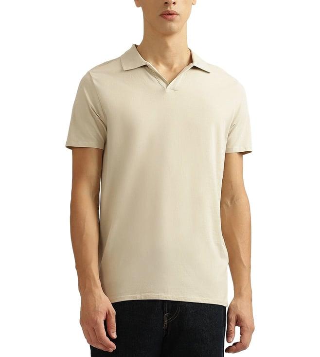 lindbergh beige regular fit polo t-shirt