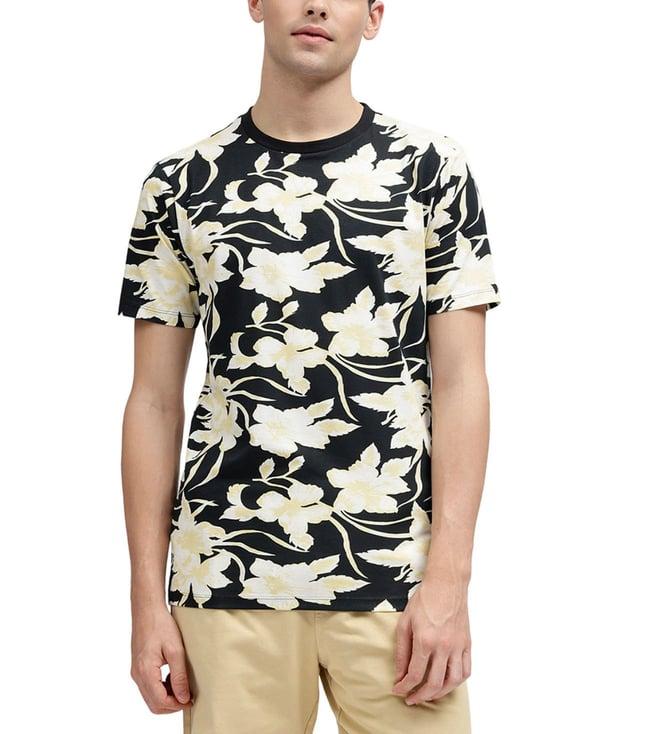 lindbergh black floral print regular fit t-shirt