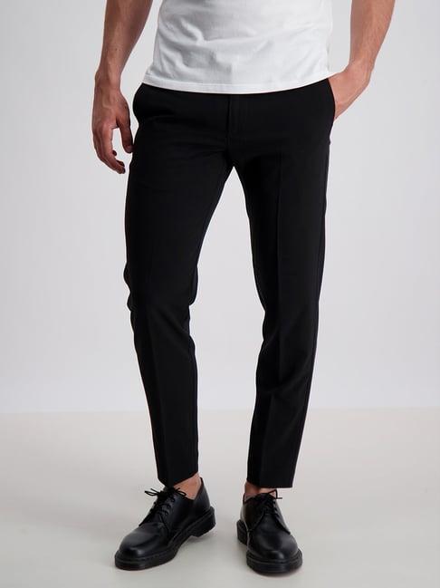 lindbergh black slim fit trousers