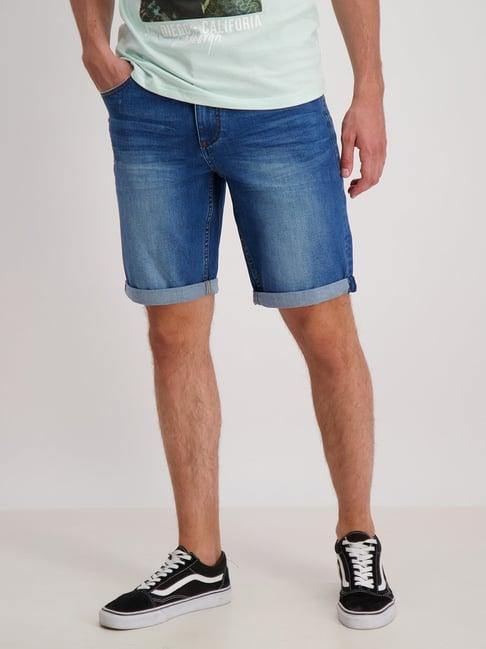 lindbergh blue mid rise bermuda shorts