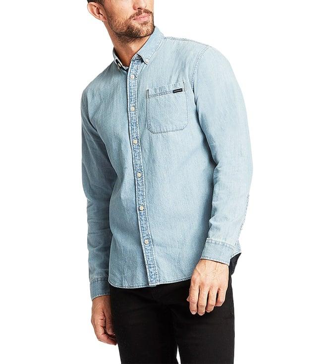 lindbergh blue relaxed fit shirt