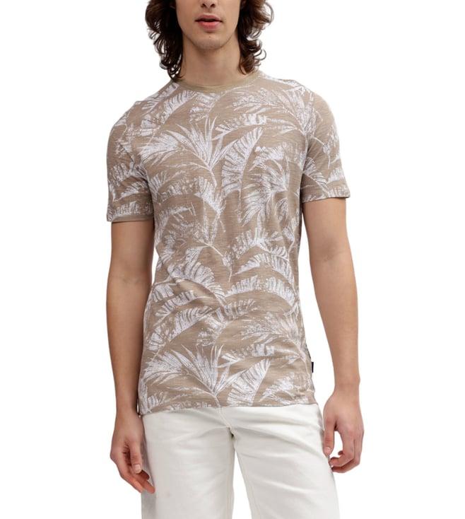 lindbergh brown fashion printed regular fit t-shirt