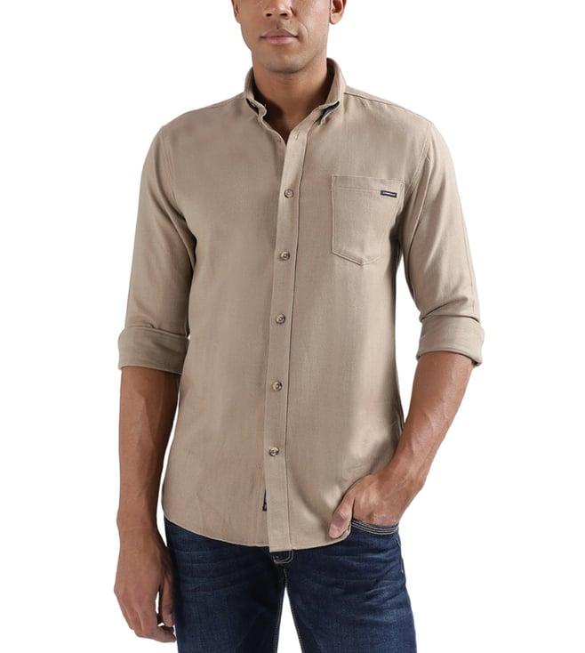 lindbergh brown relaxed fit shirt