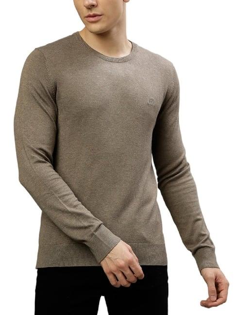 lindbergh brown slim fit sweaters