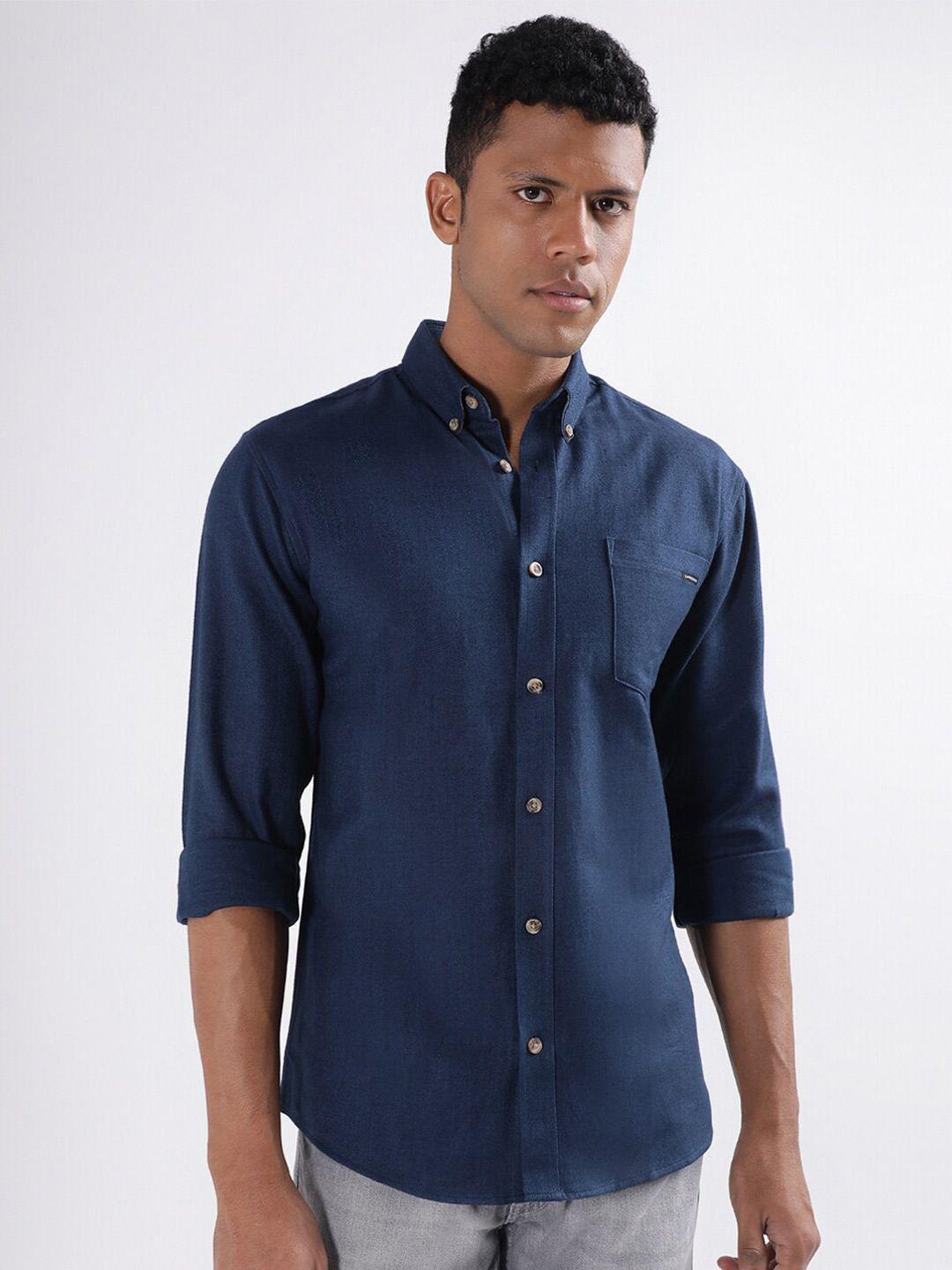 lindbergh button-down collar casual pure cotton shirt