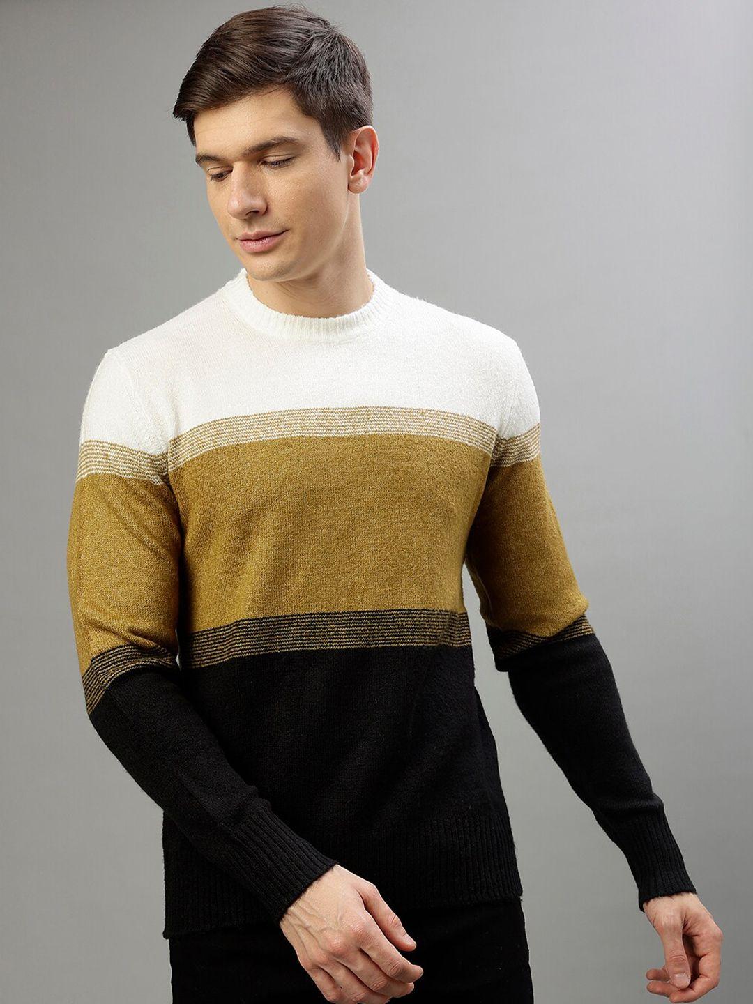 lindbergh colourblocked round neck pullover sweater
