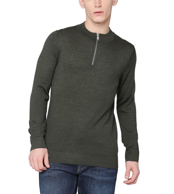 lindbergh dark army fashion slim fit sweater