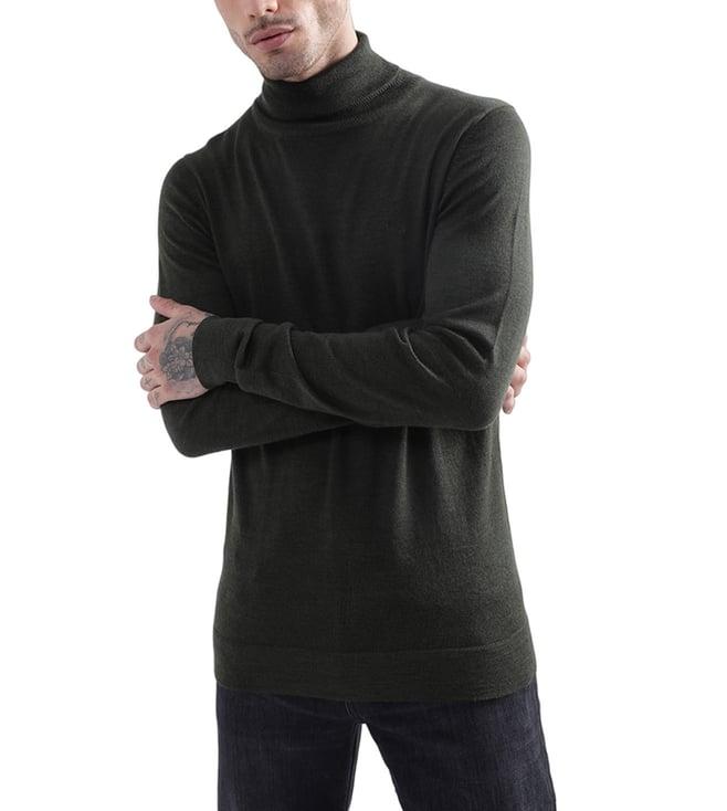 lindbergh dark army fashion slim fit sweater