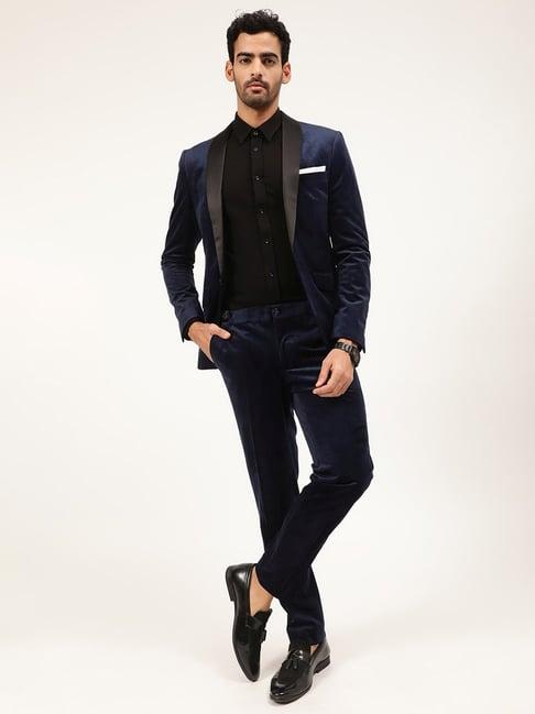 lindbergh dark blue slim fit two piece suit