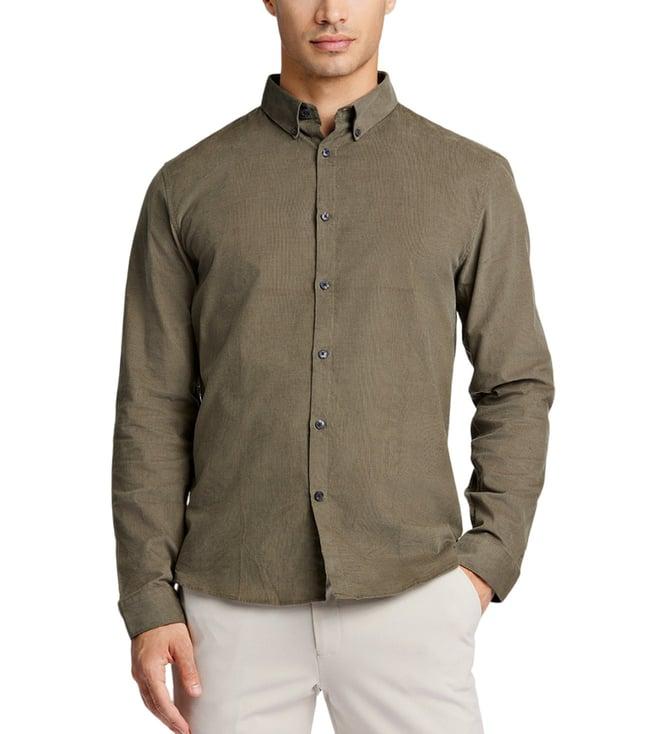 lindbergh green slim fit shirt