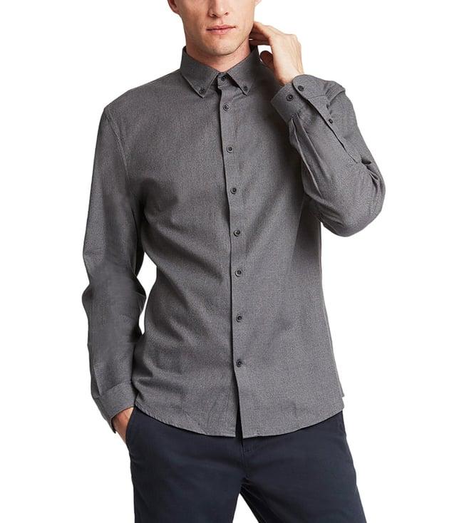 lindbergh grey slim fit shirt