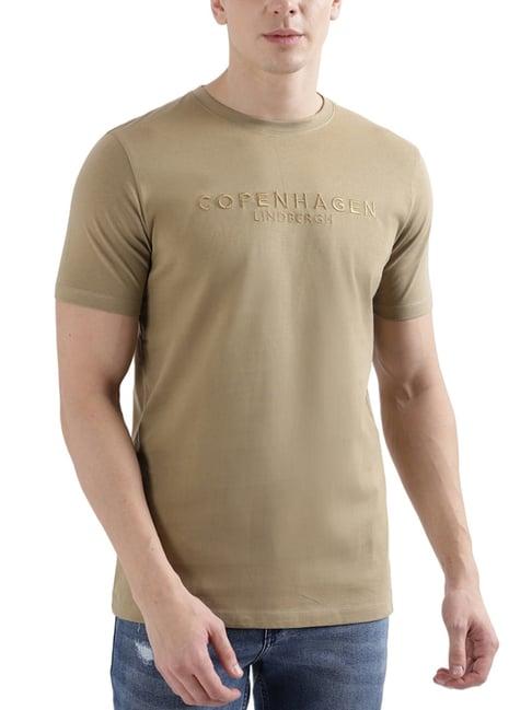 lindbergh khaki regular fit t-shirt