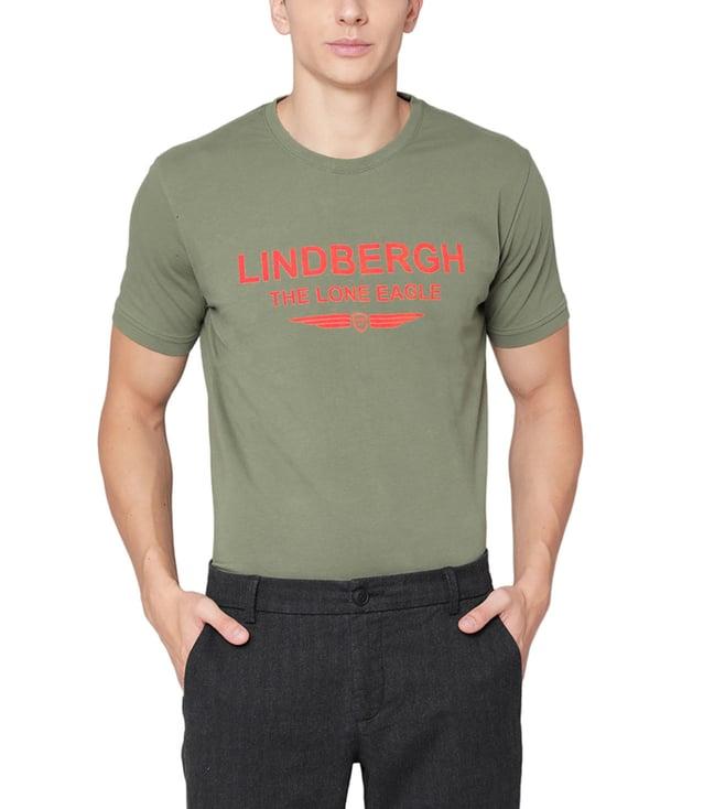 lindbergh light army fashion logo slim fit t-shirt