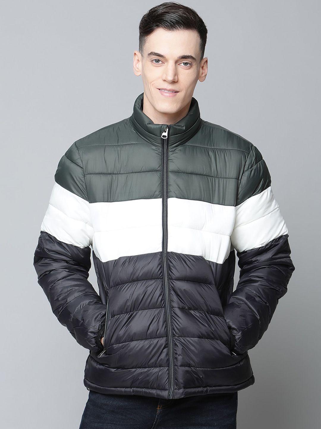 lindbergh men black colourblocked lightweight puffer jacket