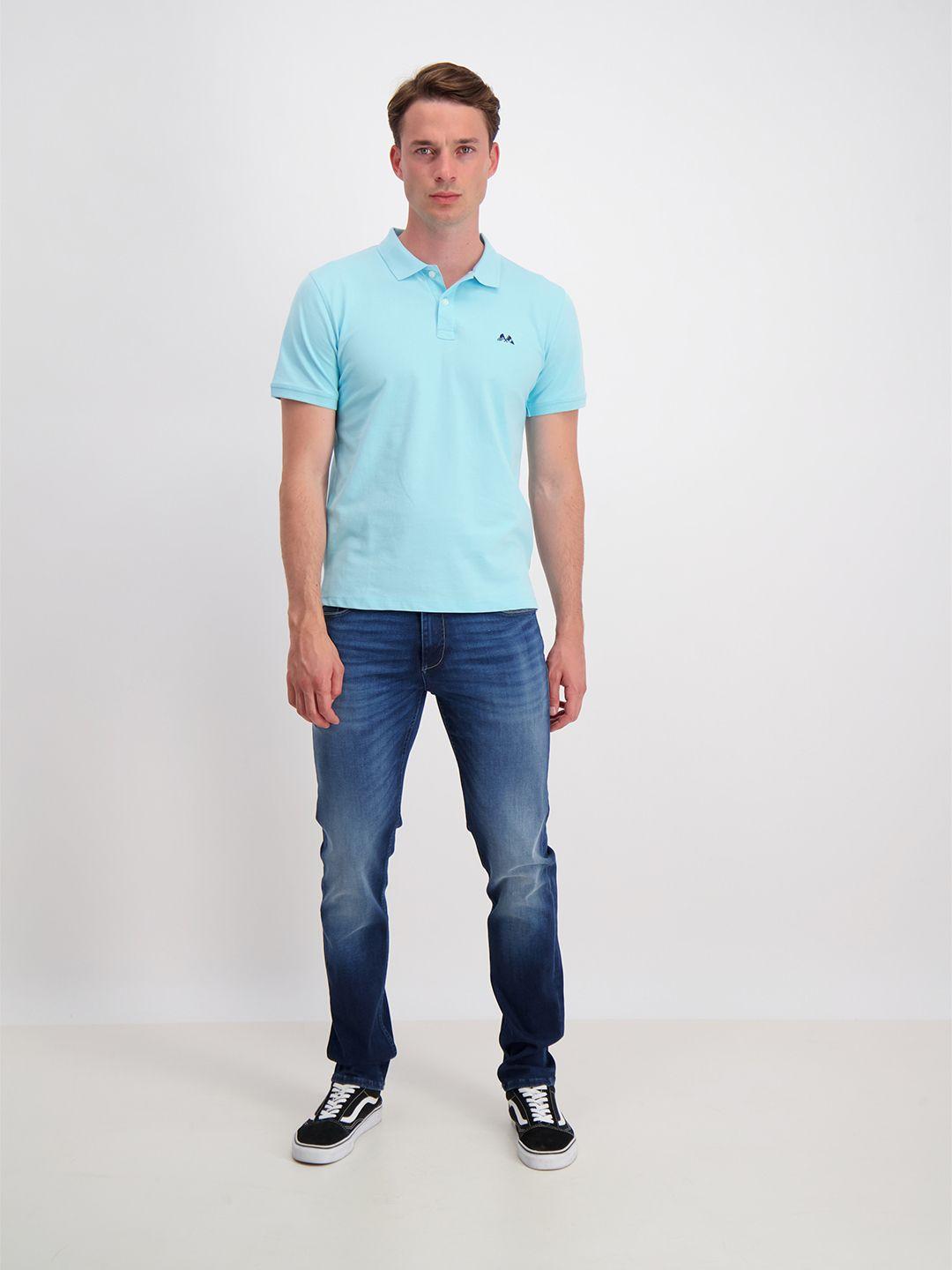 lindbergh men blue polo collar t-shirt