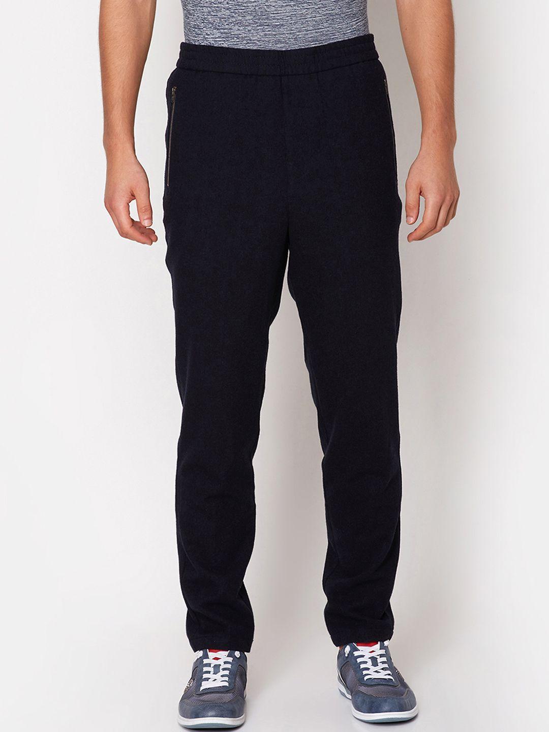 lindbergh men navy blue solid track pants