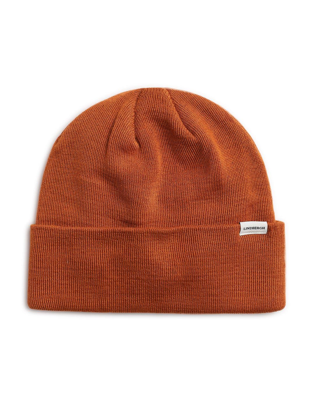 lindbergh men rust solid beanie cap