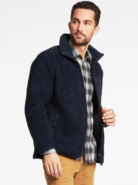 lindbergh navy full sleeves high neck jacket