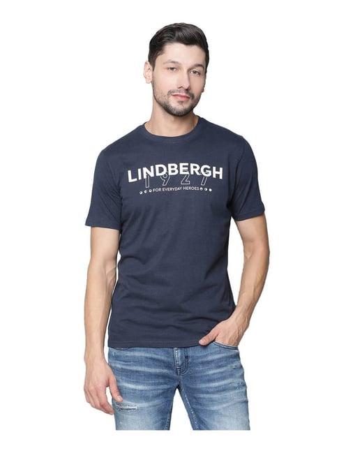 lindbergh navy printed t-shirt