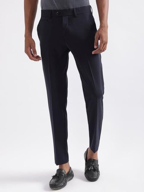 lindbergh navy slim fit trousers