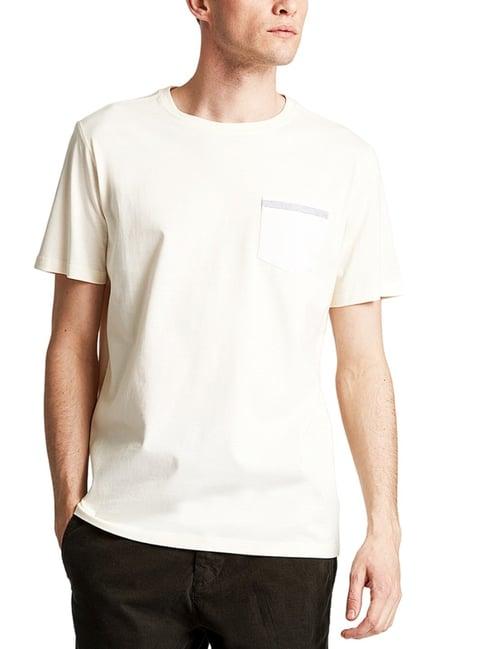 lindbergh off white cotton regular fit t-shirt