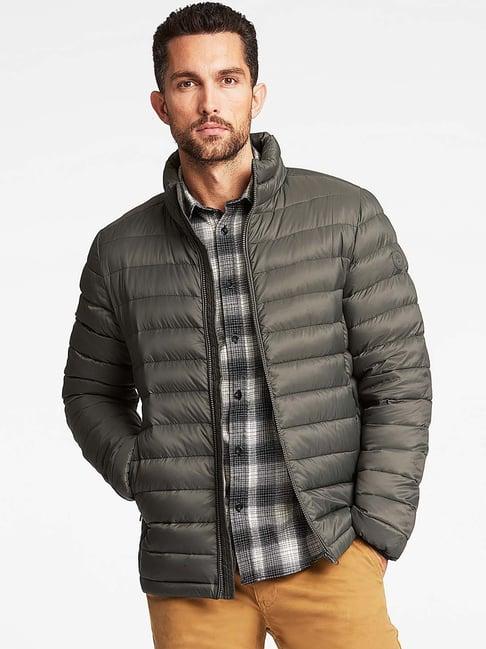 lindbergh olive full sleeves high neck jacket