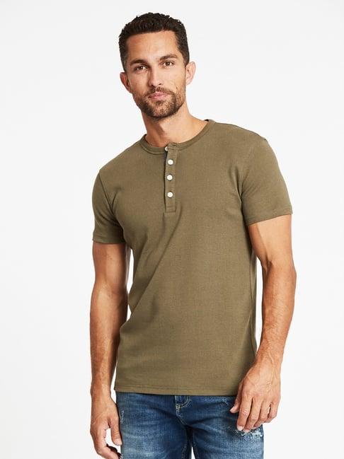 lindbergh olive short sleeves henley t-shirt