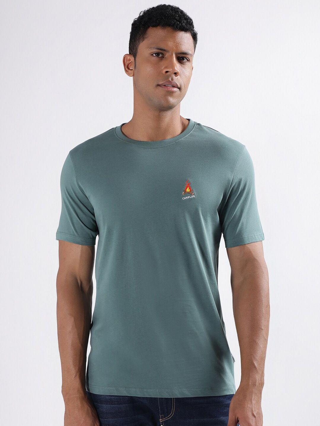 lindbergh round neck relaxed fit pure cotton t-shirt