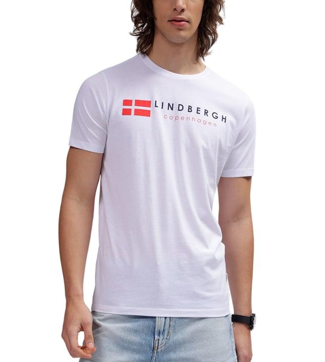 lindbergh white fashion logo regular fit t-shirt