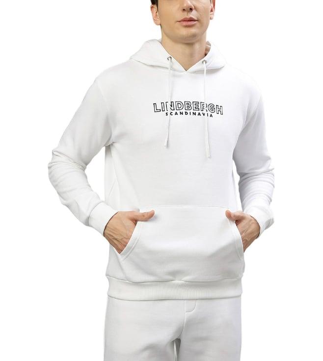 lindbergh white fashion regular fit hoodies