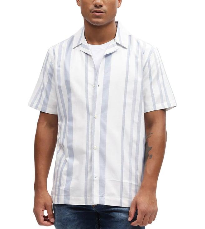 lindbergh white fashion striped oversized fit shirt