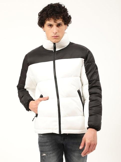 lindbergh white regular fit colour block quilted jacket