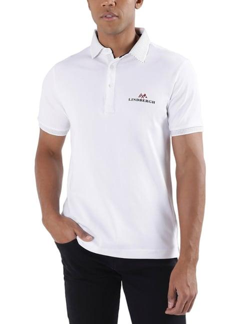 lindbergh white regular fit polo t-shirt