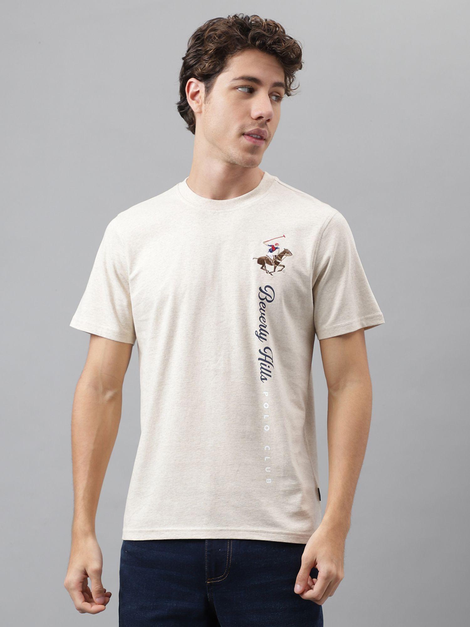 linear logo printed t-shirt - white