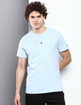 linear metallic logo slim fit t-shirt