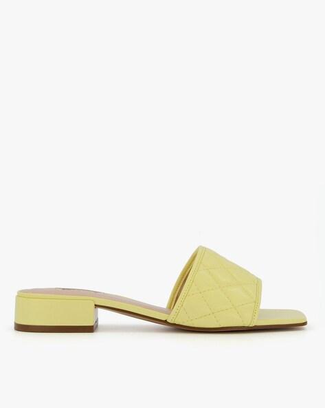 linear quilted mule sandals