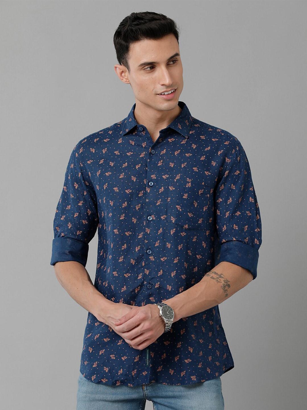 linen club floral printed pure linen casual shirt