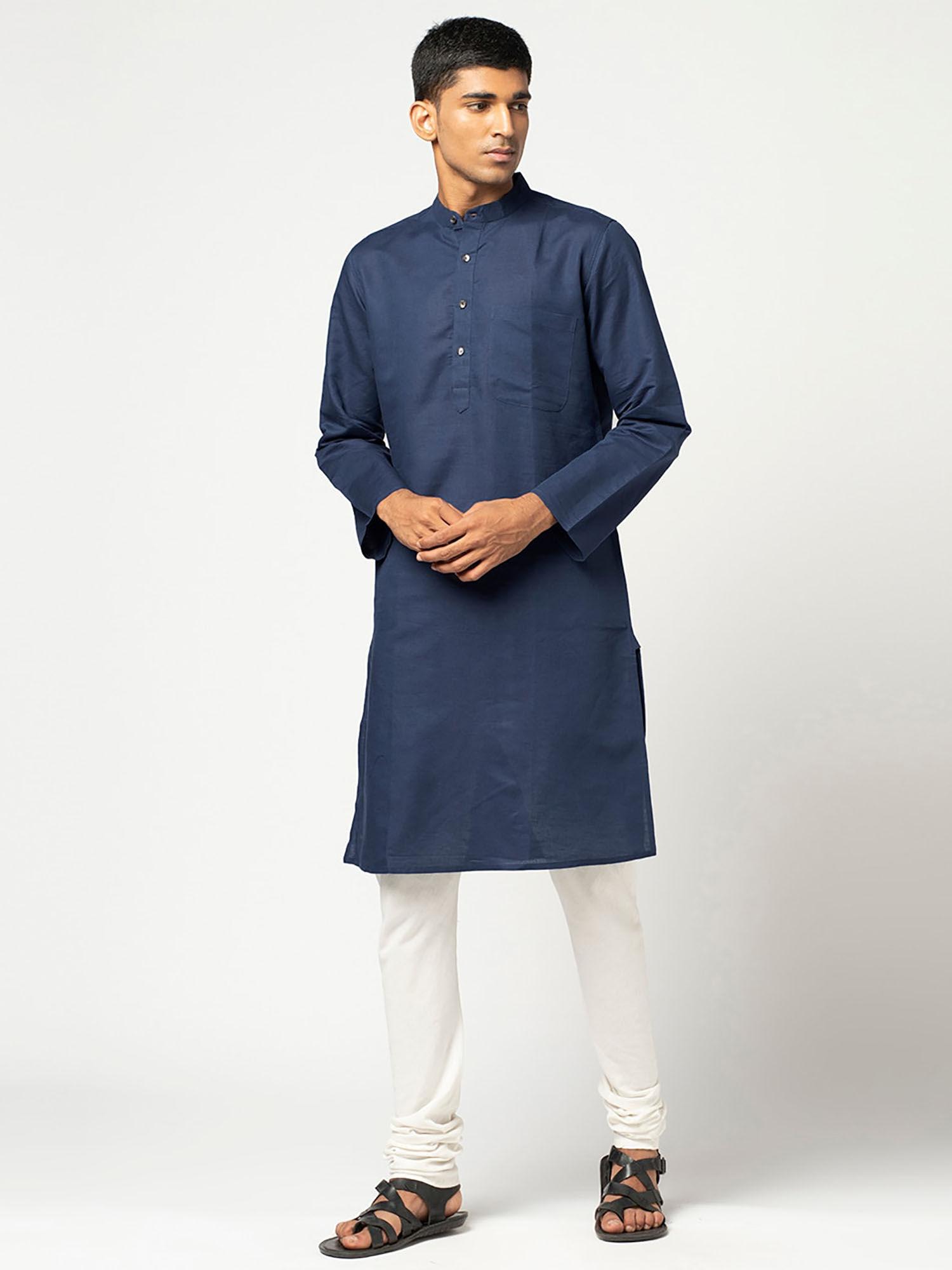 linen cotton slim fit long kurta