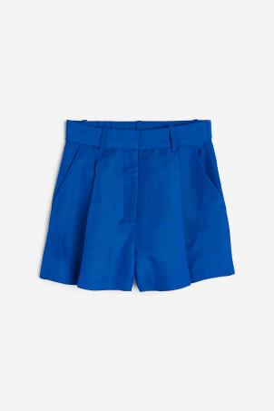 linen-blend bermuda shorts