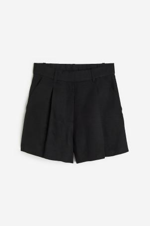 linen-blend bermuda shorts
