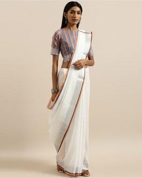 linen blend printed daily wear saree